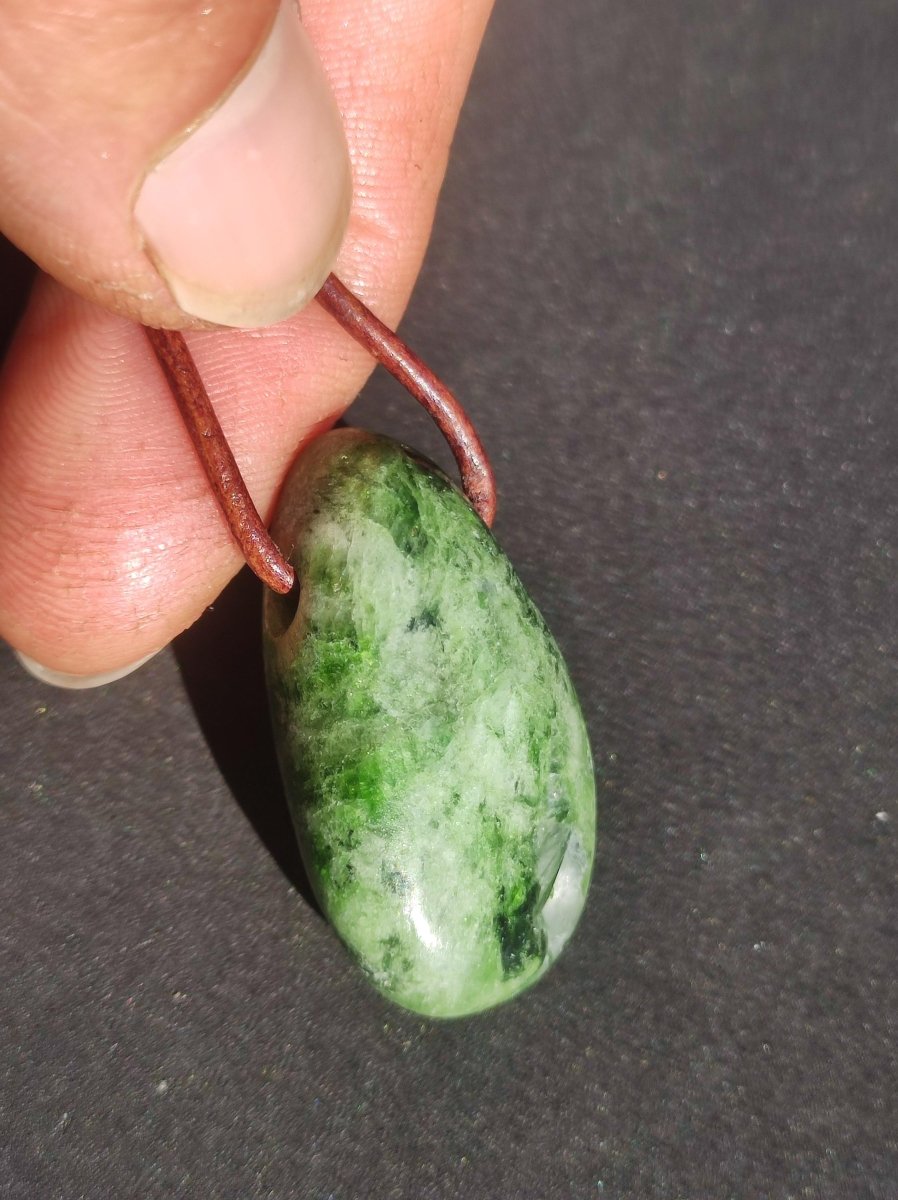 Diopsid ~ Edelstein Kette grün HIPPIE GOA Boho Ethno Natur Heilstein Rarität Kristalle Schmuck Anhänger Natur Stein Russia Geschenk Magisch - Art of Nature Berlin