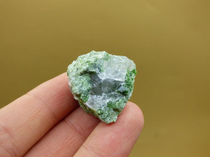 Diopsid mit Quarz - Roh Stufe Russland Dekostück Sammler Mineral Edelstein Rarität Selten grün Heilstein - Art of Nature Berlin