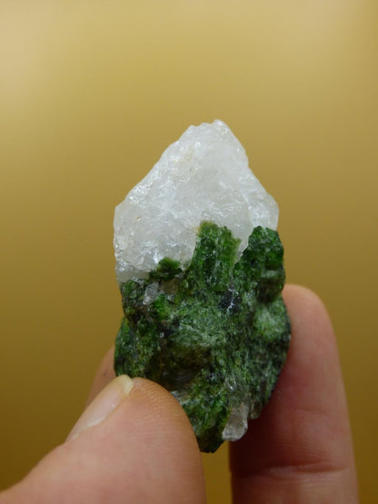 Diopsid mit Quarz - Roh Stufe Russland Dekostück Sammler Mineral Edelstein Rarität Selten grün Heilstein - Art of Nature Berlin