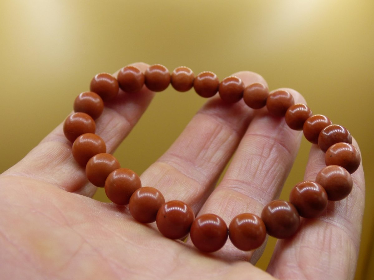 Dolomit - Edelstein Armband rot GOA Hippie Boho Natur Heilstein Geschenk Er Sie Mann Frau Freund Rarität Kraft Energie Kraft Chakra - Art of Nature Berlin