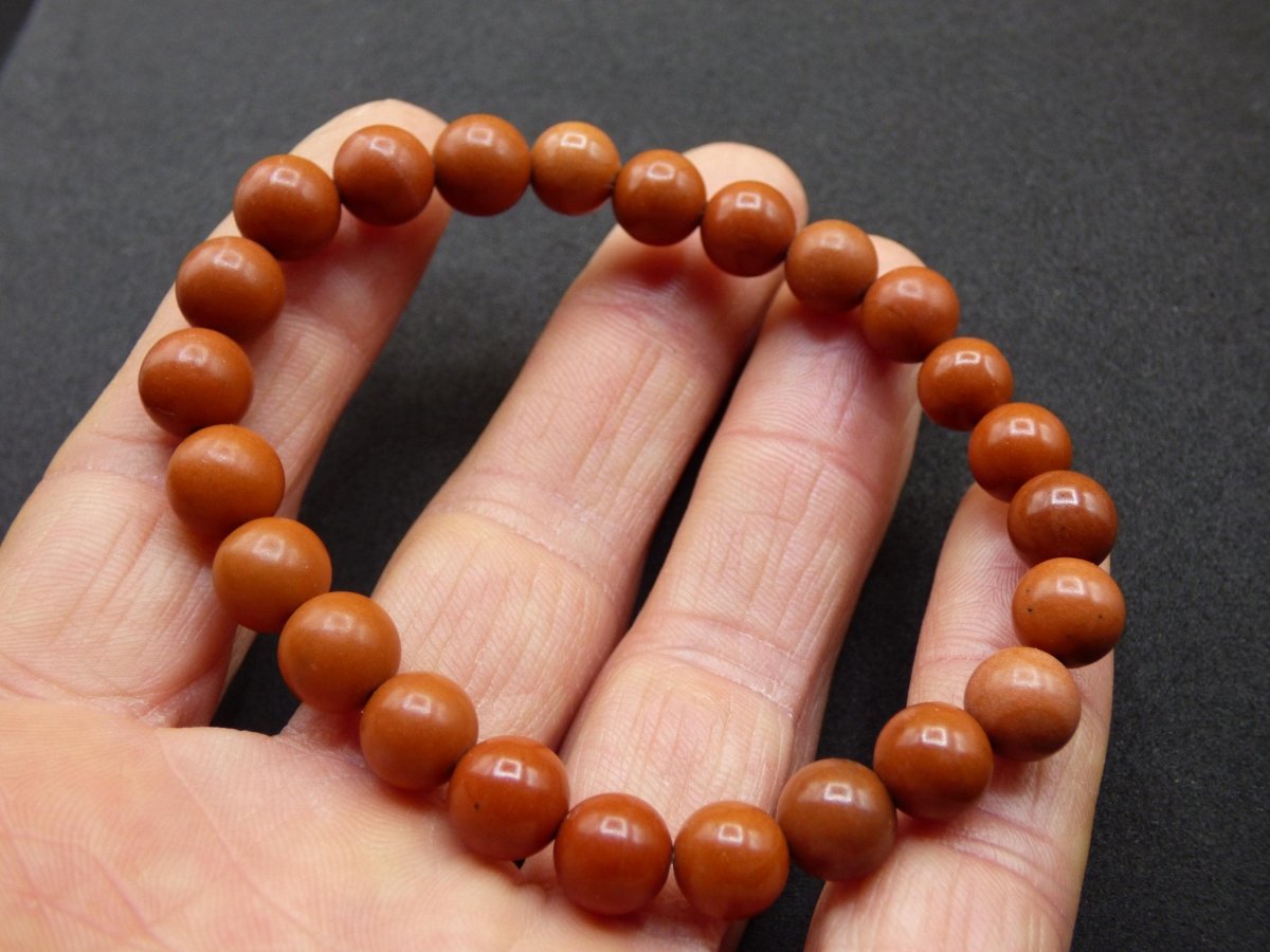 Dolomit - Edelstein Armband rot GOA Hippie Boho Natur Heilstein Geschenk Er Sie Mann Frau Freund Rarität Kraft Energie Kraft Chakra - Art of Nature Berlin