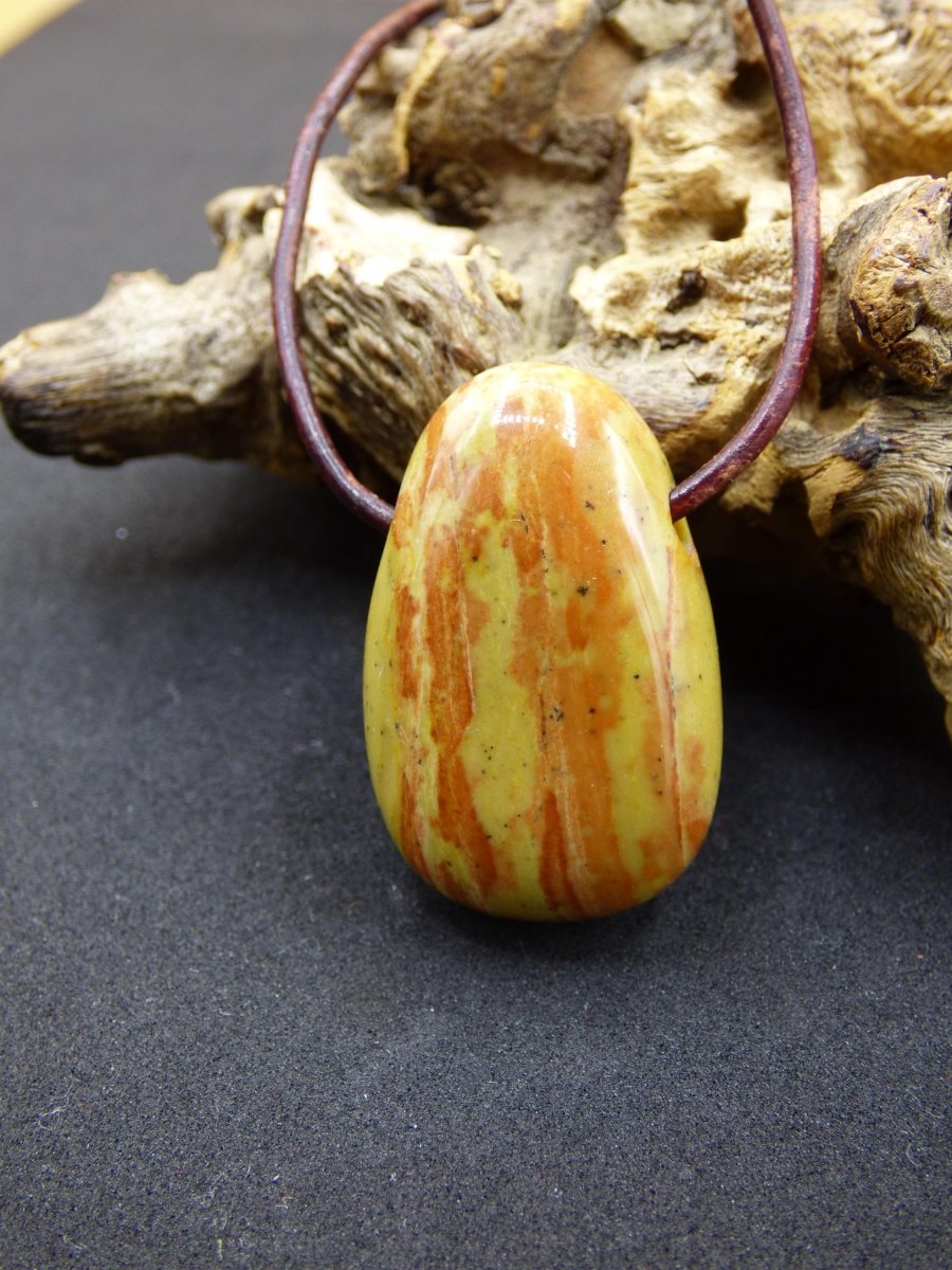 Dolomit ~ Edelstein Kette Indianer braun rot natur Heilstein Rarität Geschenk Er Sie Mann Frau Freund HIPPIE GOA Boho Ethno Schutz Tribal - Art of Nature Berlin