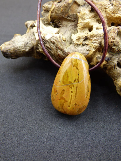 Dolomit ~ Edelstein Kette Indianer braun rot natur Heilstein Rarität Geschenk Er Sie Mann Frau Freund HIPPIE GOA Boho Ethno Schutz Tribal - Art of Nature Berlin