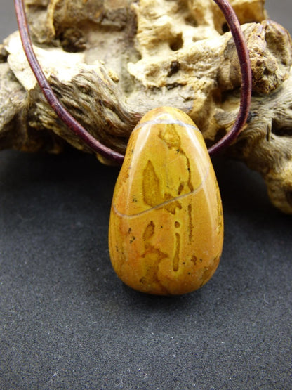 Dolomit ~ Edelstein Kette Indianer braun rot natur Heilstein Rarität Geschenk Er Sie Mann Frau Freund HIPPIE GOA Boho Ethno Schutz Tribal - Art of Nature Berlin