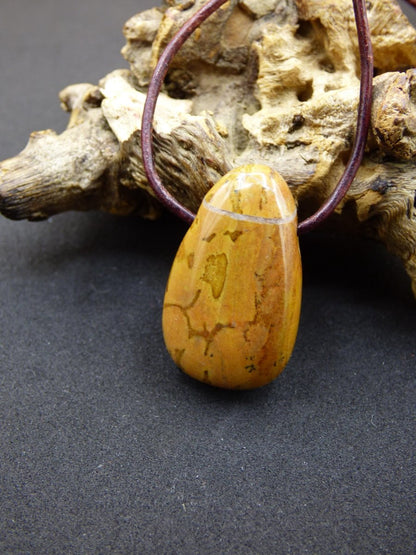 Dolomit ~ Edelstein Kette Indianer braun rot natur Heilstein Rarität Geschenk Er Sie Mann Frau Freund HIPPIE GOA Boho Ethno Schutz Tribal - Art of Nature Berlin