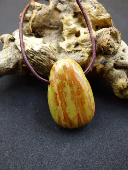 Dolomit ~ Edelstein Kette Indianer braun rot natur Heilstein Rarität Geschenk Er Sie Mann Frau Freund HIPPIE GOA Boho Ethno Schutz Tribal - Art of Nature Berlin