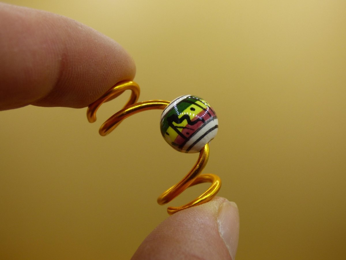 Dreadlocks Spiralen Draht + Keramik Perlen ~Breads & Dreads ~HIPPIE ~GOA ~Boho ~Ethno ~Nature ~Indian ~Vintage~Haar - Art of Nature Berlin