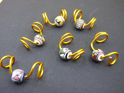 Dreadlocks Spiralen Draht + Keramik Perlen ~Breads & Dreads ~HIPPIE ~GOA ~Boho ~Ethno ~Nature ~Indian ~Vintage~Haar - Art of Nature Berlin