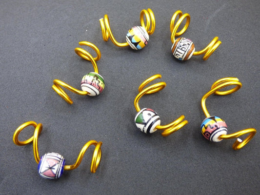 Dreadlocks Spiralen Draht + Keramik Perlen ~Breads & Dreads ~HIPPIE ~GOA ~Boho ~Ethno ~Nature ~Indian ~Vintage~Haar - Art of Nature Berlin