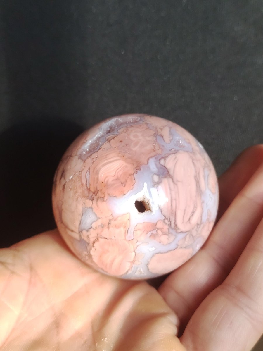 Druzy Geode Kirschblüten Achat - Edelstein Kugel Deko Kristall Sphere Meditation Heilstein Natur Geschenk Er Sie Mann Frau Selten Rarität - Art of Nature Berlin