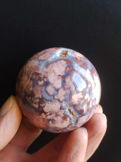 Druzy Geode Kirschblüten Achat - Edelstein Kugel Deko Kristall Sphere Meditation Heilstein Natur Geschenk Er Sie Mann Frau Selten Rarität - Art of Nature Berlin