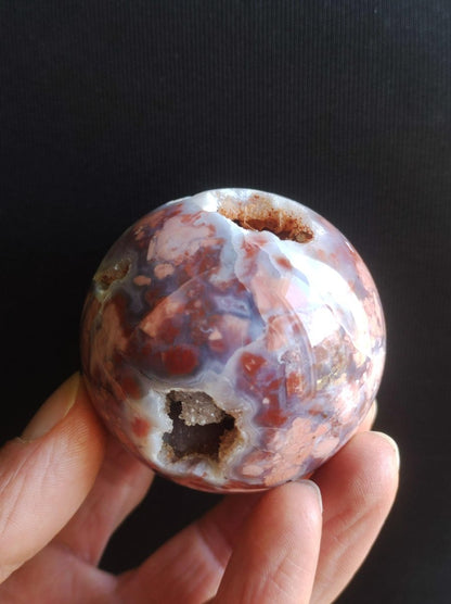 Druzy Geode Kirschblüten Achat - Edelstein Kugel Deko Kristall Sphere Meditation Heilstein Natur Geschenk Er Sie Mann Frau Selten Rarität - Art of Nature Berlin