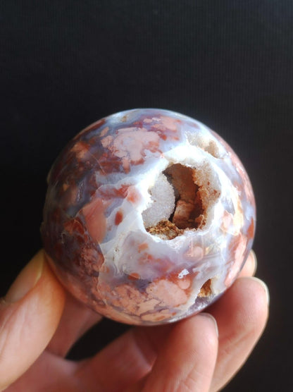 Druzy Geode Kirschblüten Achat - Edelstein Kugel Deko Kristall Sphere Meditation Heilstein Natur Geschenk Er Sie Mann Frau Selten Rarität - Art of Nature Berlin