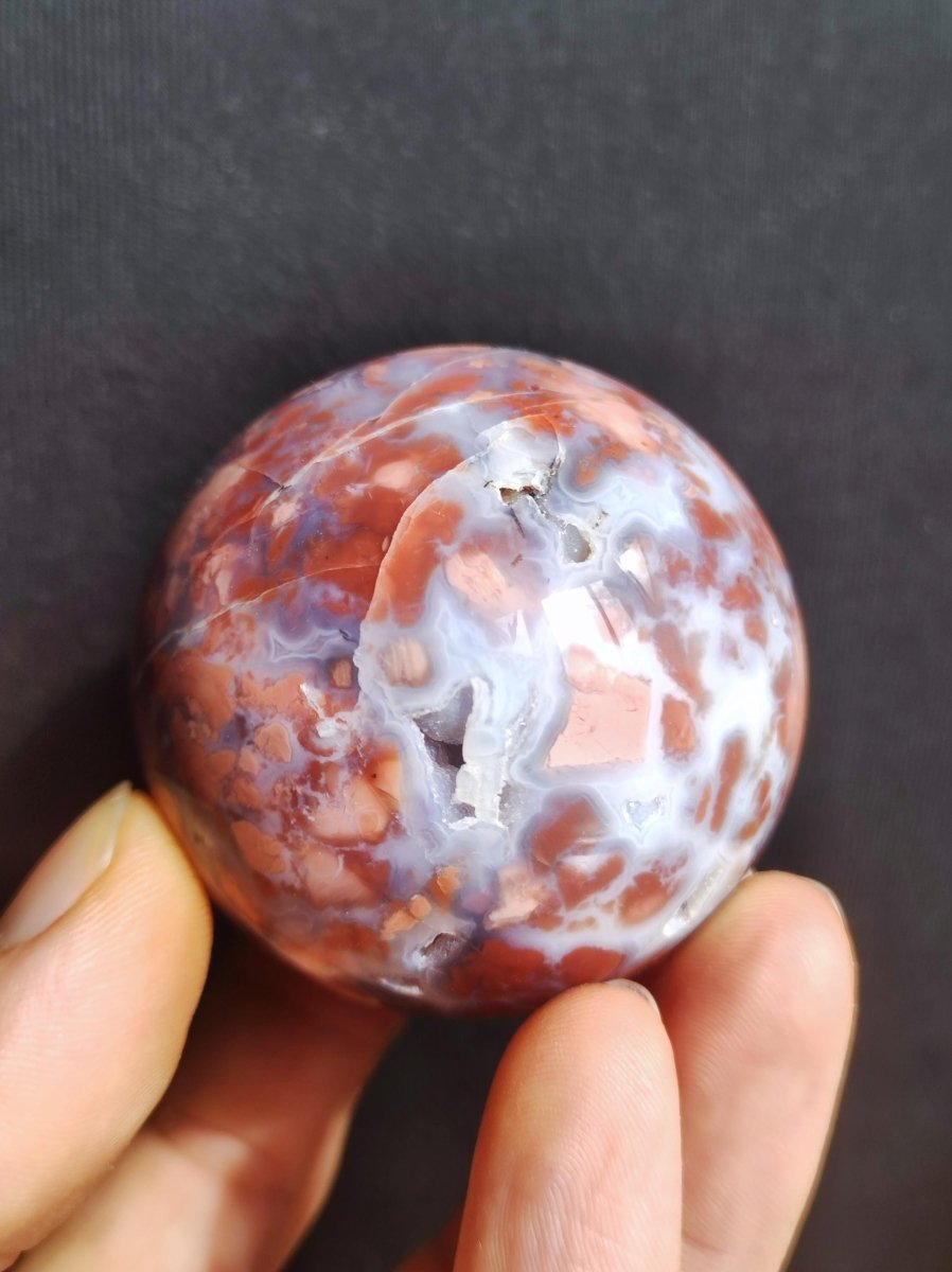 Druzy Geode Kirschblüten Achat - Edelstein Kugel Deko Kristall Sphere Meditation Heilstein Natur Geschenk Er Sie Mann Frau Selten Rarität - Art of Nature Berlin