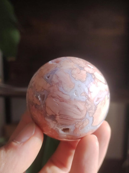 Druzy Geode Kirschblüten Achat - Edelstein Kugel Deko Kristall Sphere Meditation Heilstein Natur Geschenk Er Sie Mann Frau Selten Rarität - Art of Nature Berlin