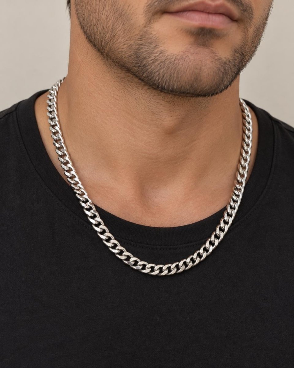Einfache Männerkette - Gliederkette - Herren Schmuck - Edelstahl Silber -Länge wählbar - Mann Freund Er Geschenk - Art of Nature Berlin