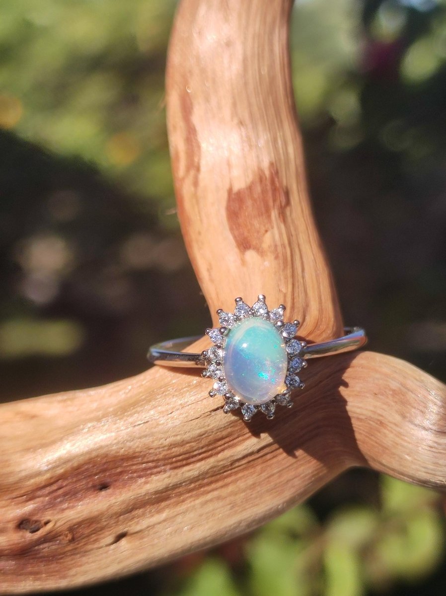 Ethiopian Opal AAA - 925 Silber Ring verstellbar - Edelstein Heilstein Energie Kraft Vintage Frauen Ring Hochwertig Geschenk Sie Frau Mutter - Art of Nature Berlin