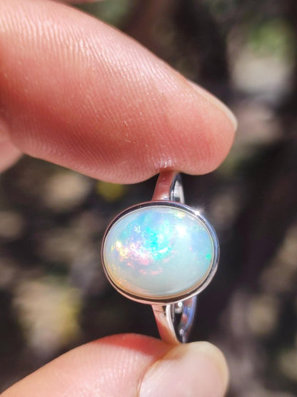 Ethiopian Opal AAA - 925 Silber Ring verstellbar - Edelstein Heilstein Energie Kraft Vintage Frauen Ring Hochwertig Geschenk Sie Frau Mutter - Art of Nature Berlin