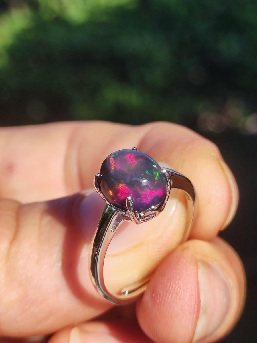 Ethiopian Opal AAA - 925 Silber Ring verstellbar - Edelstein Heilstein Energie Kraft Vintage Frauen Ring Hochwertig Geschenk Sie Frau Mutter - Art of Nature Berlin