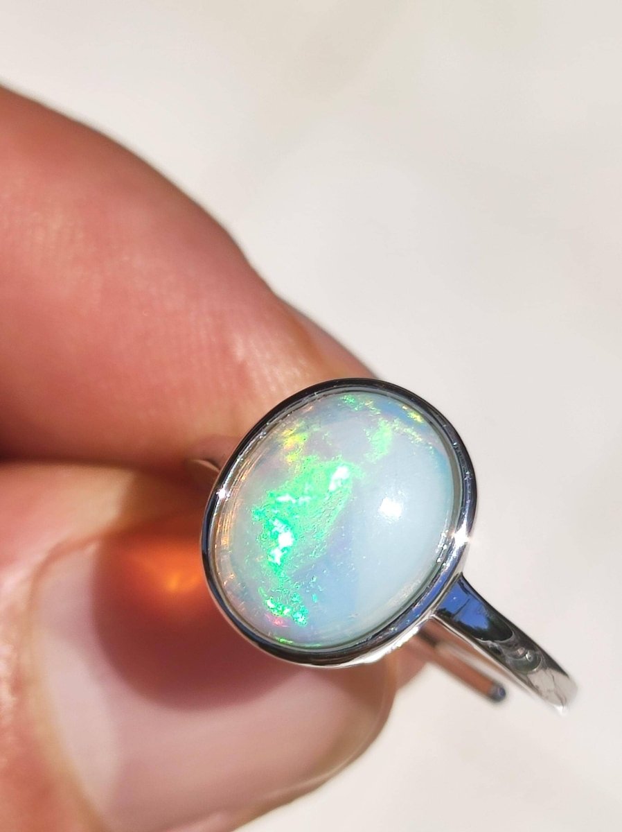 Ethiopian Opal AAA - 925 Silber Ring verstellbar - Edelstein Heilstein Energie Kraft Vintage Frauen Ring Hochwertig Geschenk Sie Frau Mutter - Art of Nature Berlin