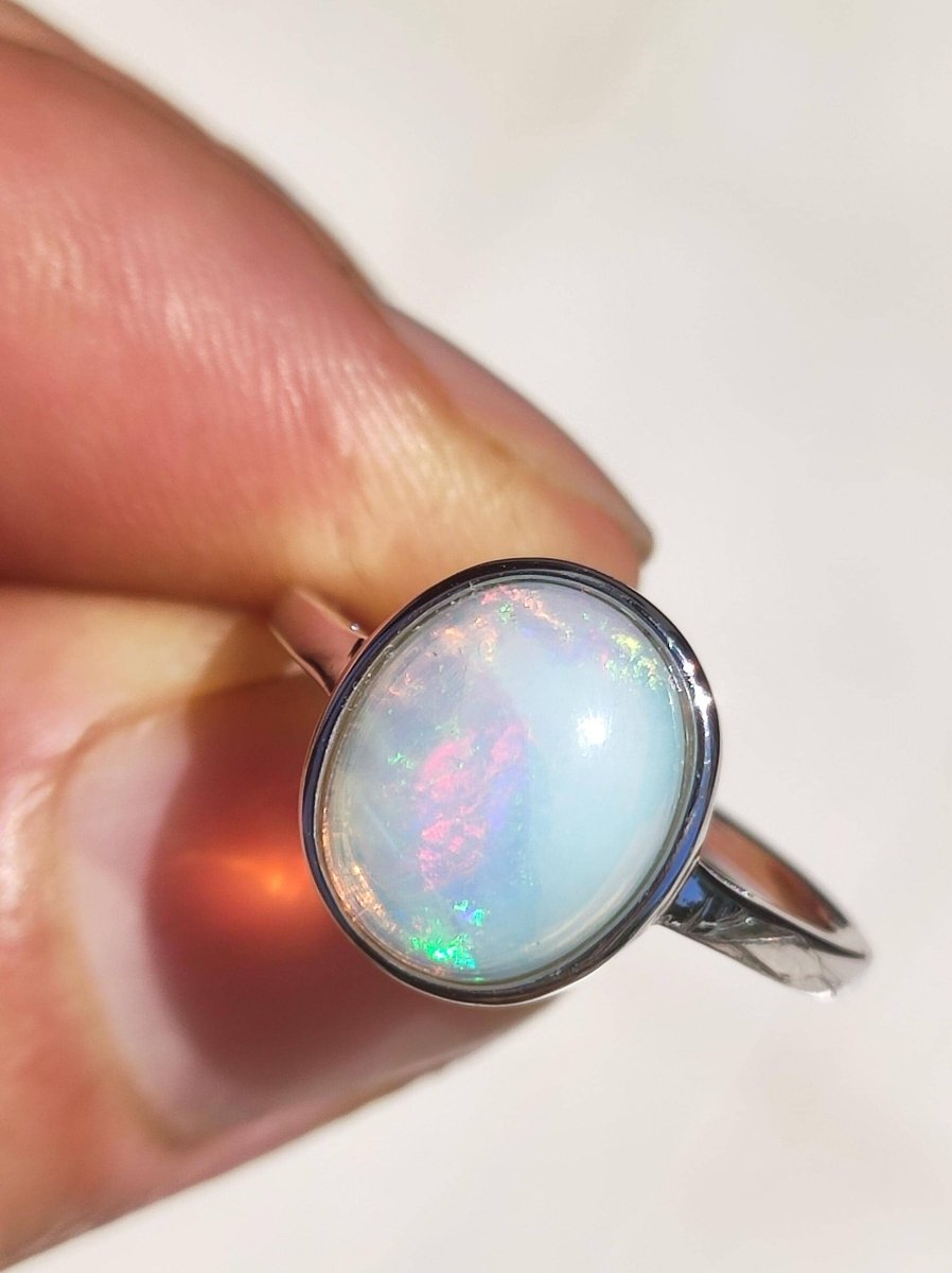 Ethiopian Opal AAA - 925 Silber Ring verstellbar - Edelstein Heilstein Energie Kraft Vintage Frauen Ring Hochwertig Geschenk Sie Frau Mutter - Art of Nature Berlin