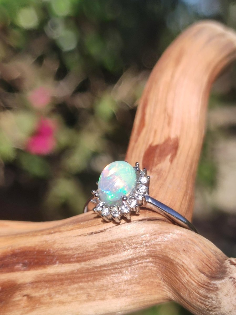 Ethiopian Opal AAA - 925 Silber Ring verstellbar - Edelstein Heilstein Energie Kraft Vintage Frauen Ring Hochwertig Geschenk Sie Frau Mutter - Art of Nature Berlin