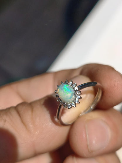 Ethiopian Opal AAA - 925 Silber Ring verstellbar - Edelstein Heilstein Energie Kraft Vintage Frauen Ring Hochwertig Geschenk Sie Frau Mutter - Art of Nature Berlin