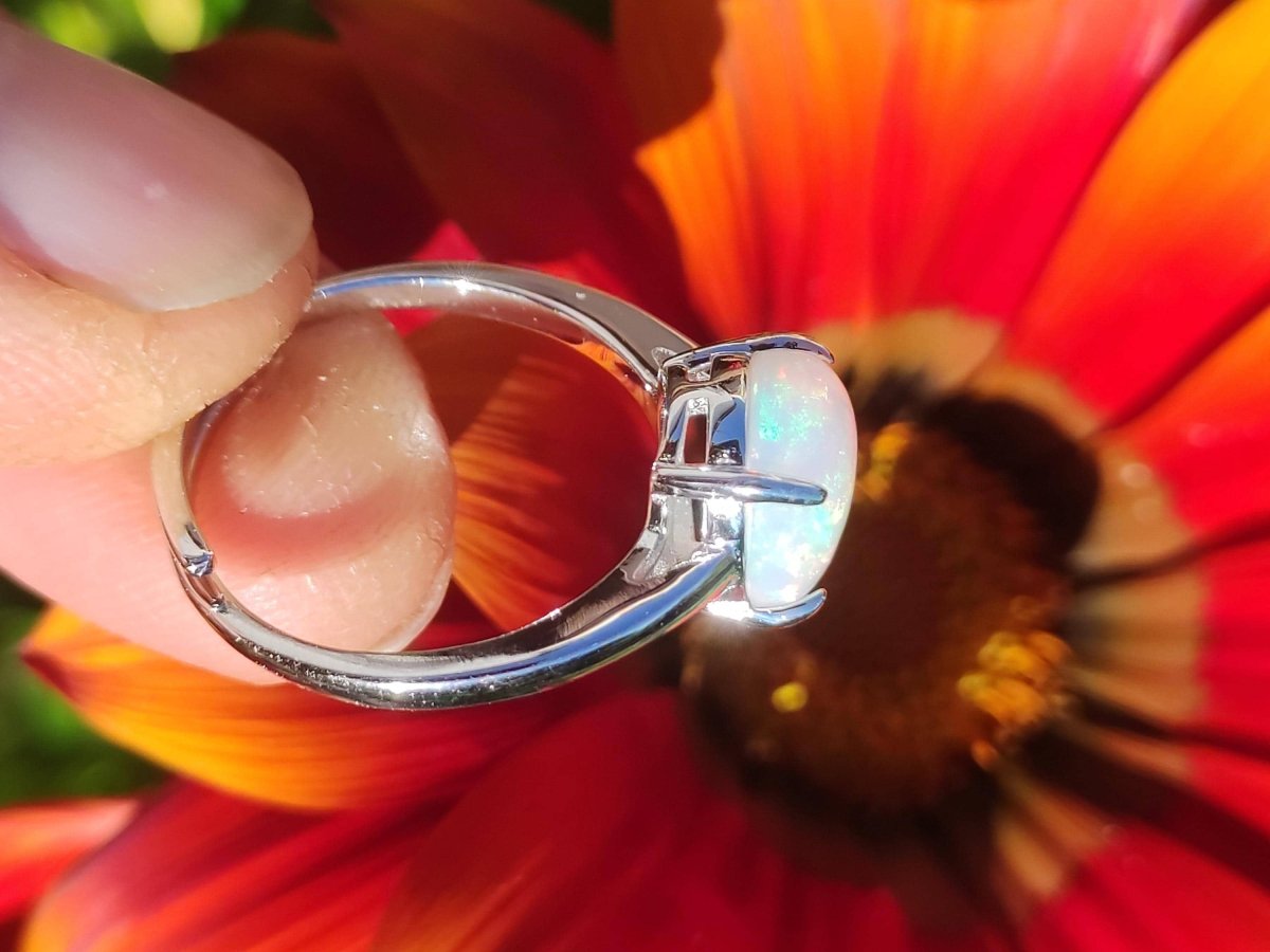 Ethiopian Opal AAA - 925 Silber Ring verstellbar - Edelstein Heilstein Energie Kraft Vintage Frauen Ring Hochwertig Geschenk Sie Frau Mutter - Art of Nature Berlin