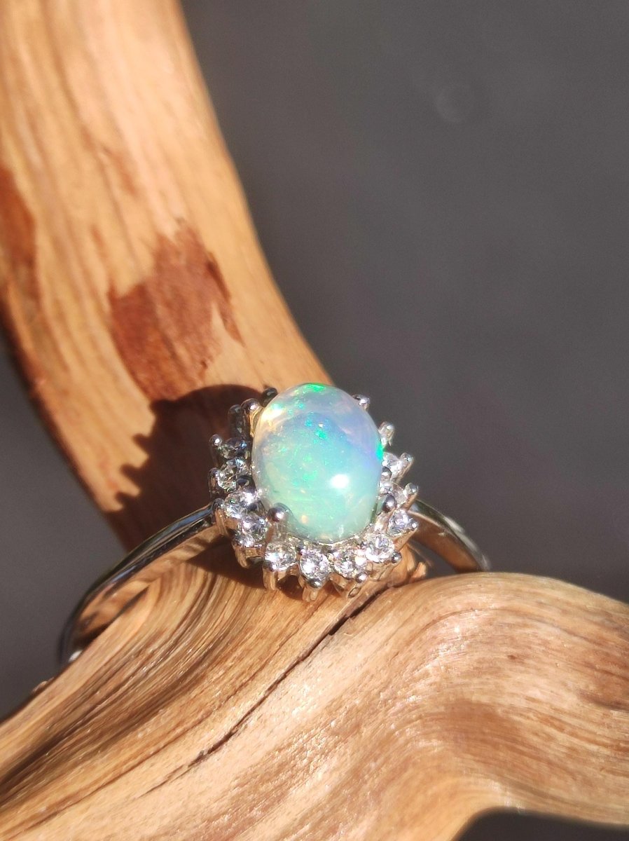 Ethiopian Opal AAA - 925 Silber Ring verstellbar - Edelstein Heilstein Energie Kraft Vintage Frauen Ring Hochwertig Geschenk Sie Frau Mutter - Art of Nature Berlin