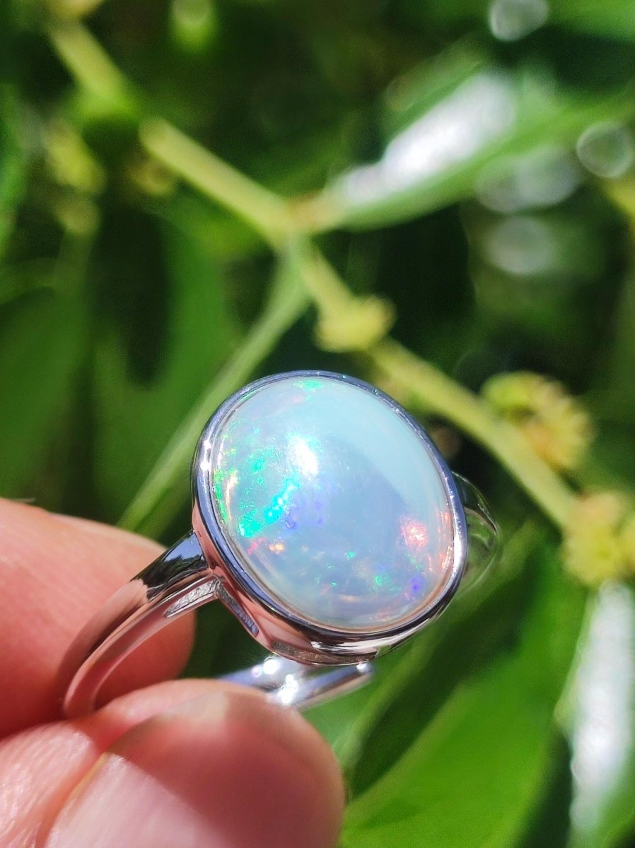 Ethiopian Opal AAA - 925 Silber Ring verstellbar - Edelstein Heilstein Energie Kraft Vintage Frauen Ring Hochwertig Geschenk Sie Frau Mutter - Art of Nature Berlin