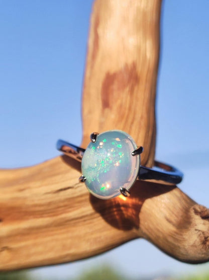 Ethiopian Opal AAA - 925 Silber Ring verstellbar - Edelstein Heilstein Energie Kraft Vintage Frauen Ring Hochwertig Geschenk Sie Frau Mutter - Art of Nature Berlin