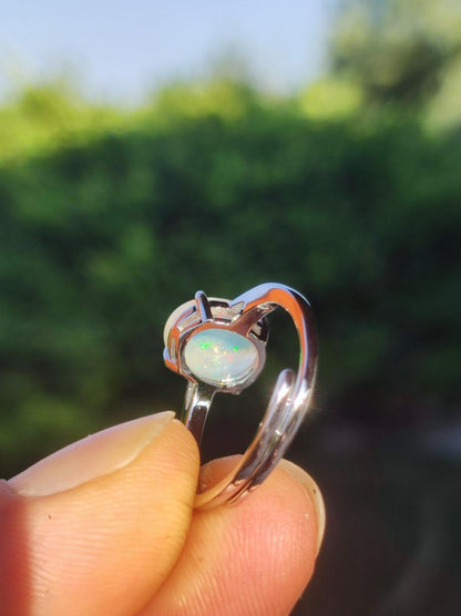 Ethiopian Opal AAA - 925 Silber Ring verstellbar - Edelstein Heilstein Energie Kraft Vintage Frauen Ring Hochwertig Geschenk Sie Frau Mutter - Art of Nature Berlin