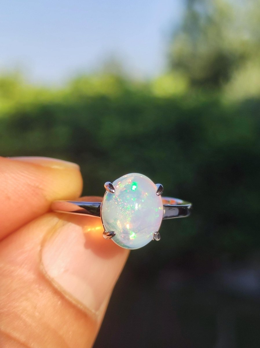 Ethiopian Opal AAA - 925 Silber Ring verstellbar - Edelstein Heilstein Energie Kraft Vintage Frauen Ring Hochwertig Geschenk Sie Frau Mutter - Art of Nature Berlin