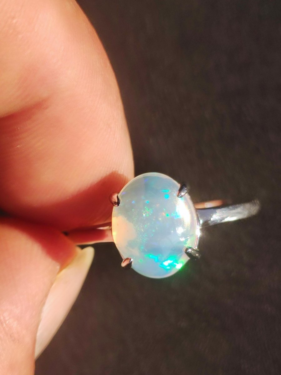 Ethiopian Opal AAA - 925 Silber Ring verstellbar - Edelstein Heilstein Energie Kraft Vintage Frauen Ring Hochwertig Geschenk Sie Frau Mutter - Art of Nature Berlin