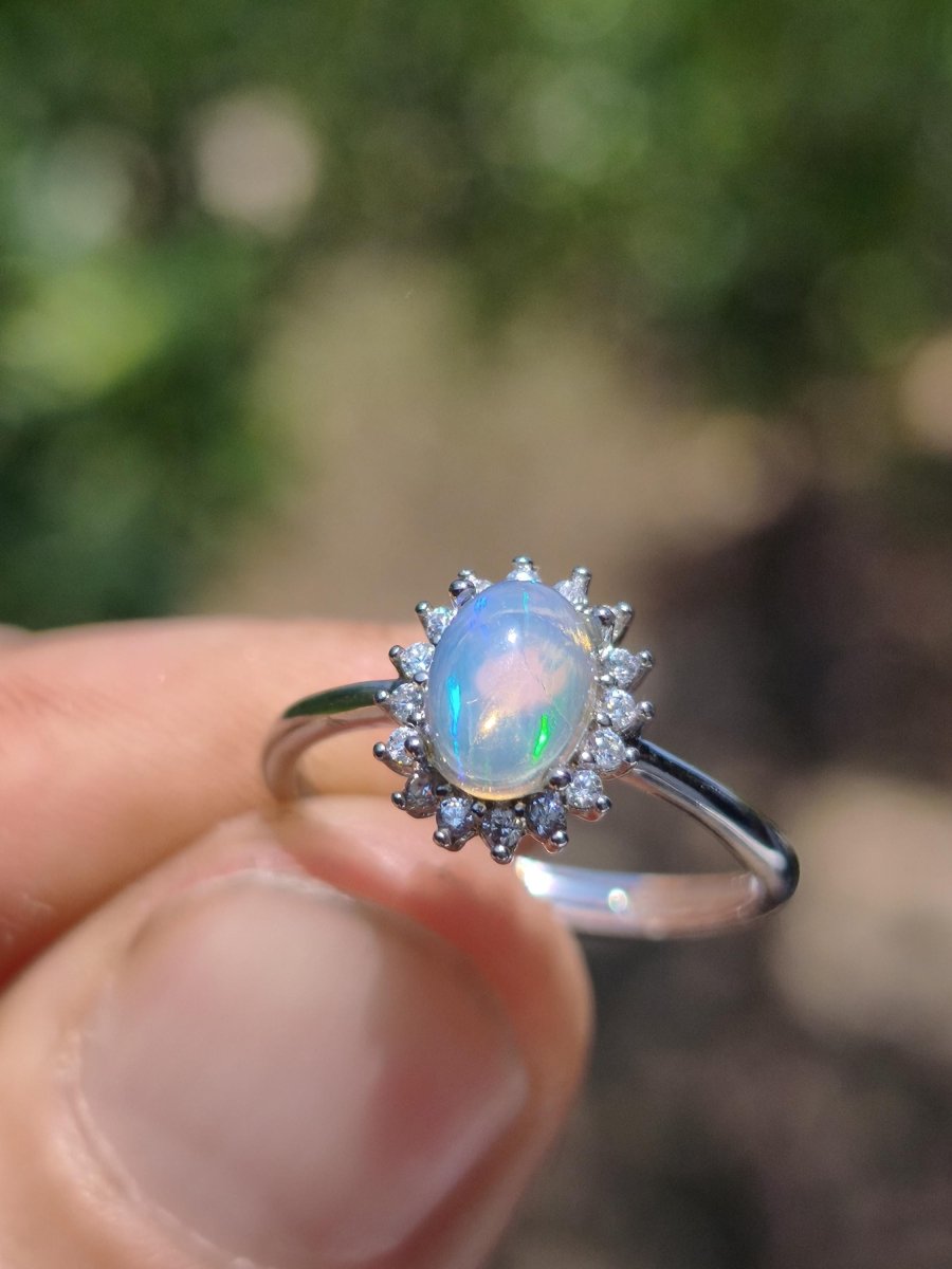 Ethiopian Opal AAA - 925 Silber Ring verstellbar - Edelstein Heilstein Energie Kraft Vintage Frauen Ring Hochwertig Geschenk Sie Frau Mutter - Art of Nature Berlin