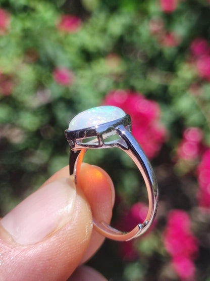 Ethiopian Opal AAA - 925 Silber Ring verstellbar - Edelstein Heilstein Energie Kraft Vintage Frauen Ring Hochwertig Geschenk Sie Frau Mutter - Art of Nature Berlin