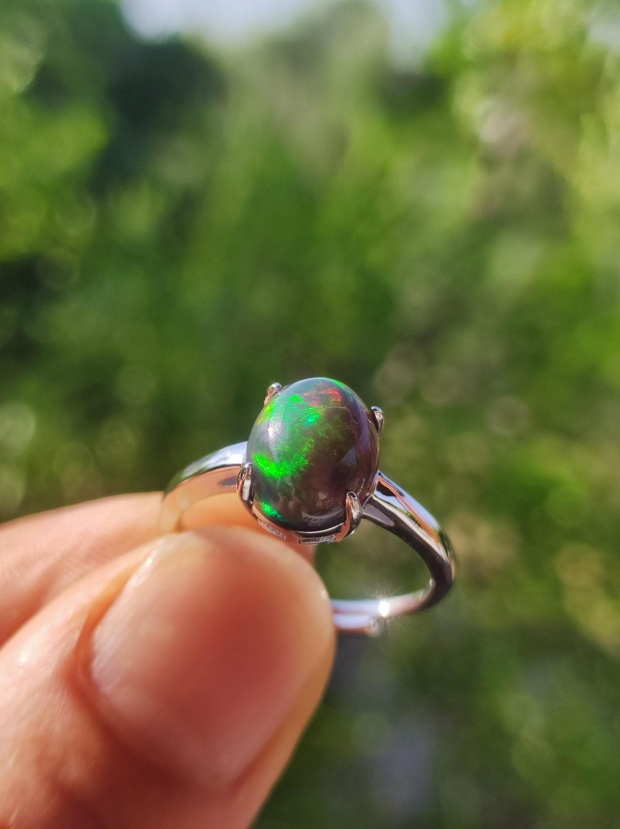 Ethiopian Opal AAA - 925 Silber Ring verstellbar - Edelstein Heilstein Energie Kraft Vintage Frauen Ring Hochwertig Geschenk Sie Frau Mutter - Art of Nature Berlin