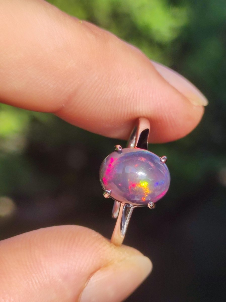 Ethiopian Opal AAA - 925 Silber Ring verstellbar - Edelstein Heilstein Energie Kraft Vintage Frauen Ring Hochwertig Geschenk Sie Frau Mutter - Art of Nature Berlin