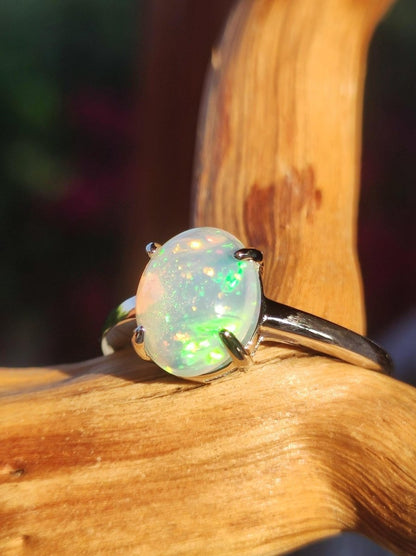 Ethiopian Opal AAA - 925 Silber Ring verstellbar - Edelstein Heilstein Energie Kraft Vintage Frauen Ring Hochwertig Geschenk Sie Frau Mutter - Art of Nature Berlin
