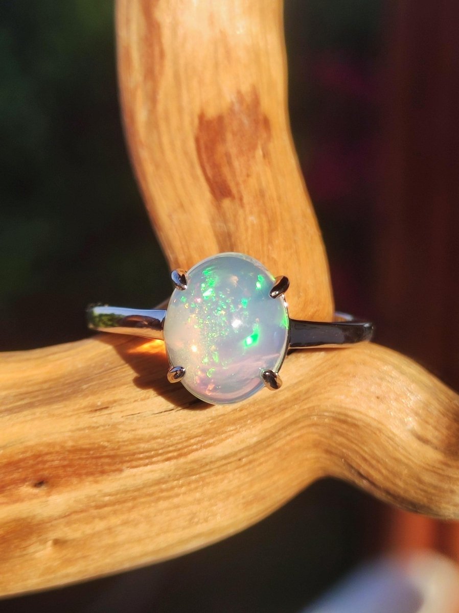 Ethiopian Opal AAA - 925 Silber Ring verstellbar - Edelstein Heilstein Energie Kraft Vintage Frauen Ring Hochwertig Geschenk Sie Frau Mutter - Art of Nature Berlin