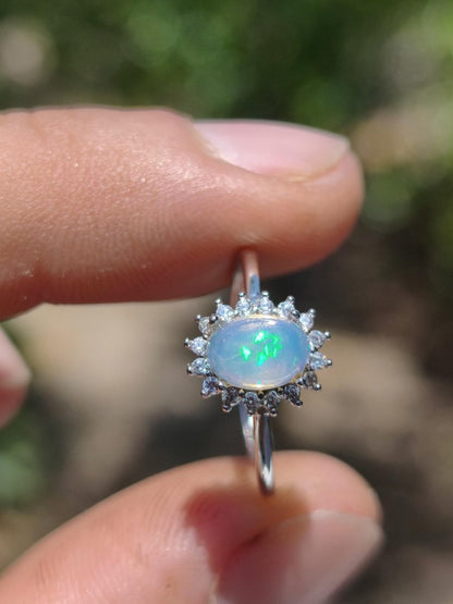 Ethiopian Opal AAA - 925 Silber Ring verstellbar - Edelstein Heilstein Energie Kraft Vintage Frauen Ring Hochwertig Geschenk Sie Frau Mutter - Art of Nature Berlin