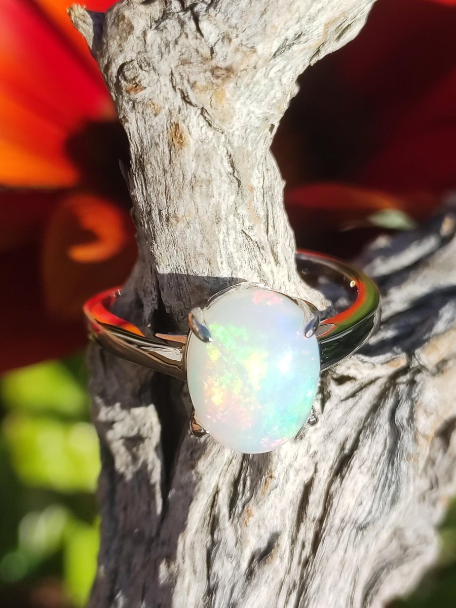 Ethiopian Opal AAA - 925 Silber Ring verstellbar - Edelstein Heilstein Energie Kraft Vintage Frauen Ring Hochwertig Geschenk Sie Frau Mutter - Art of Nature Berlin