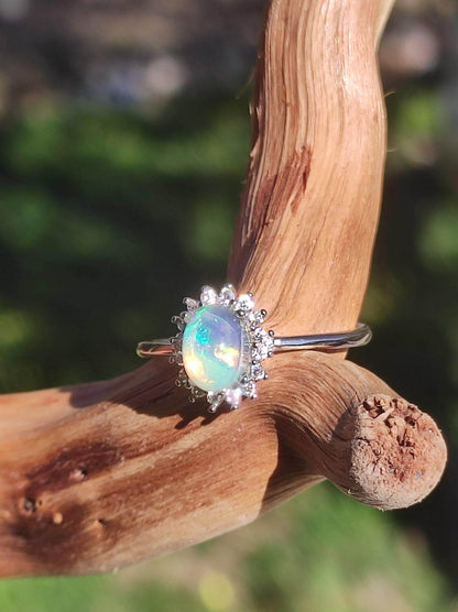 Ethiopian Opal AAA - 925 Silber Ring verstellbar - Edelstein Heilstein Energie Kraft Vintage Frauen Ring Hochwertig Geschenk Sie Frau Mutter - Art of Nature Berlin