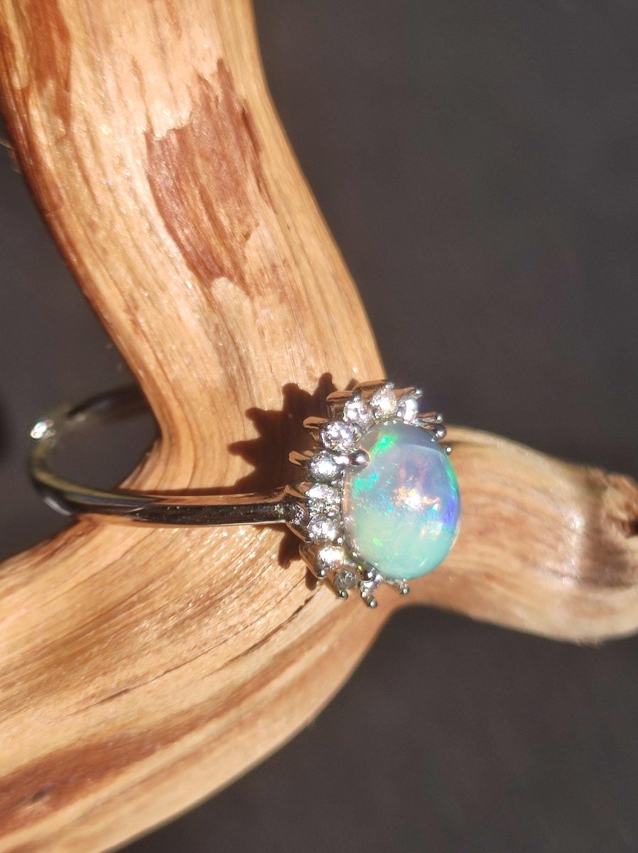 Ethiopian Opal AAA - 925 Silber Ring verstellbar - Edelstein Heilstein Energie Kraft Vintage Frauen Ring Hochwertig Geschenk Sie Frau Mutter - Art of Nature Berlin