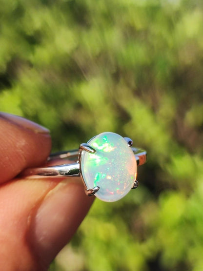 Ethiopian Opal AAA - 925 Silber Ring verstellbar - Edelstein Heilstein Energie Kraft Vintage Frauen Ring Hochwertig Geschenk Sie Frau Mutter - Art of Nature Berlin