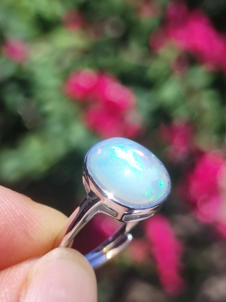 Ethiopian Opal AAA - 925 Silber Ring verstellbar - Edelstein Heilstein Energie Kraft Vintage Frauen Ring Hochwertig Geschenk Sie Frau Mutter - Art of Nature Berlin