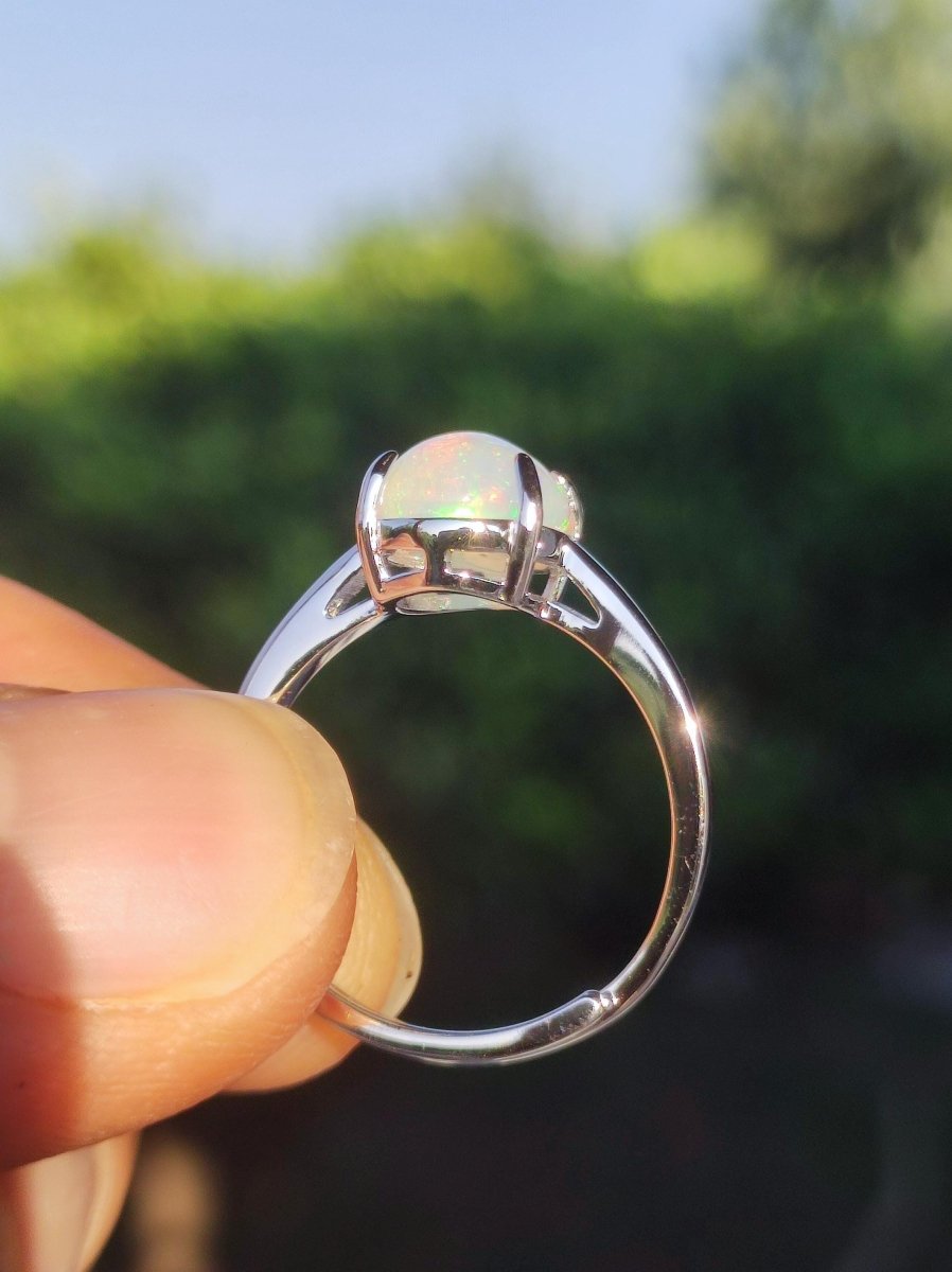 Ethiopian Opal AAA - 925 Silber Ring verstellbar - Edelstein Heilstein Energie Kraft Vintage Frauen Ring Hochwertig Geschenk Sie Frau Mutter - Art of Nature Berlin