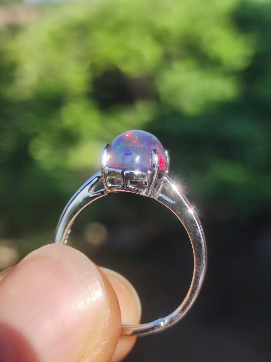 Ethiopian Opal AAA - 925 Silber Ring verstellbar - Edelstein Heilstein Energie Kraft Vintage Frauen Ring Hochwertig Geschenk Sie Frau Mutter - Art of Nature Berlin