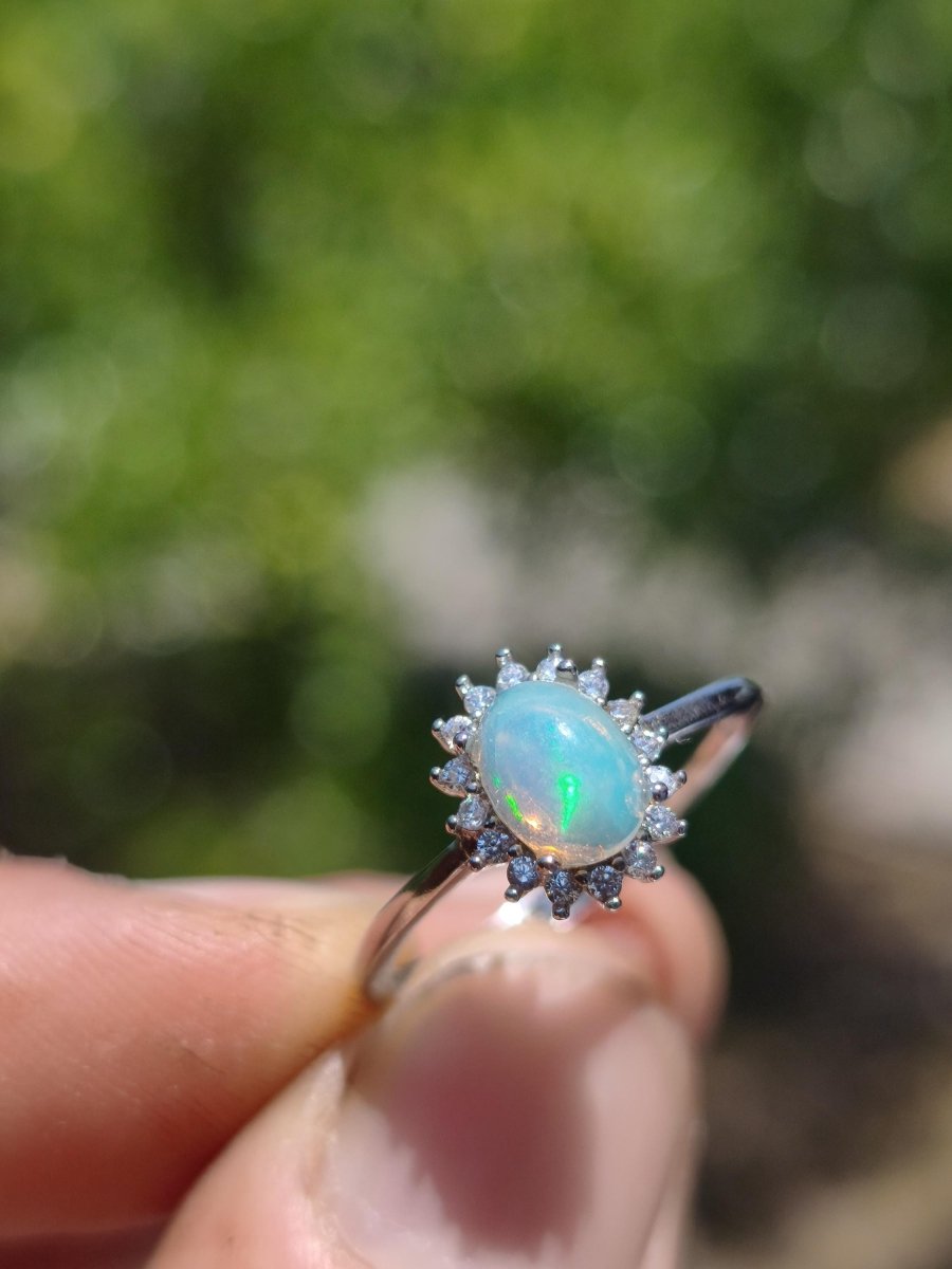 Ethiopian Opal AAA - 925 Silber Ring verstellbar - Edelstein Heilstein Energie Kraft Vintage Frauen Ring Hochwertig Geschenk Sie Frau Mutter - Art of Nature Berlin