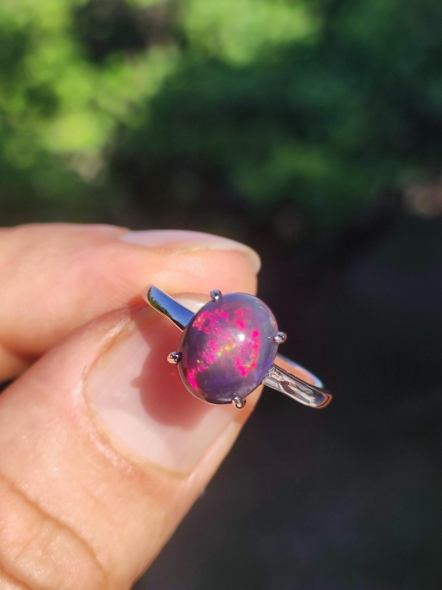 Ethiopian Opal AAA - 925 Silber Ring verstellbar - Edelstein Heilstein Energie Kraft Vintage Frauen Ring Hochwertig Geschenk Sie Frau Mutter - Art of Nature Berlin